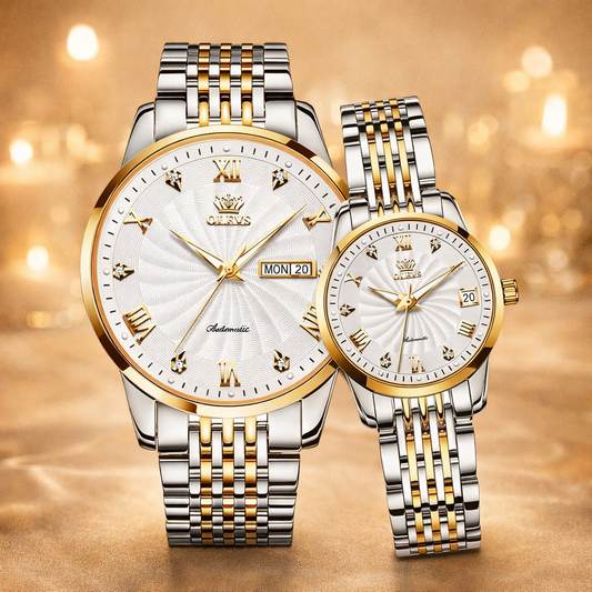 Couples Watch-set OLEVS Luxury Automatic Self Wind Mechanical Movement