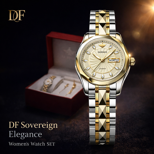 DF Sovereign Women’s Two-Tone Diamond Elegance Automatic Watch Set
